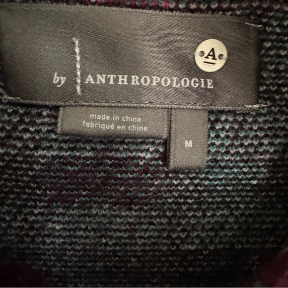 Anthropologie Rosetta Cropped Colorful Plaid Sweater Jacket Size M - Picture 9 of 11